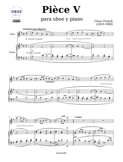Pièce V [Oboe y piano] – César Franck