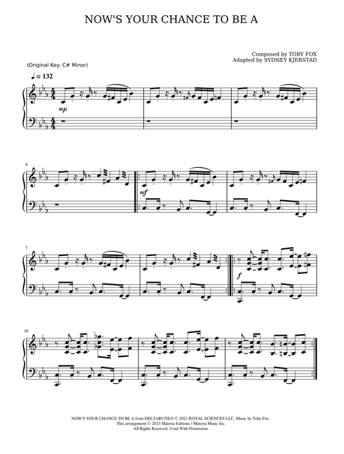 NOW'S YOUR CHANCE TO BE A (DELTARUNE Chapter 2 Piano Score) - Toby Fox
