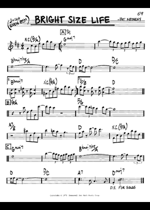 Play Official version of Bright size life Sheet Music by Pat