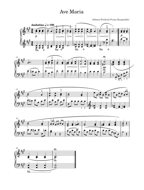 Etude No. 19 Op. 100 "Ave Maria" – Friedrich Burgmüller Ave Maria