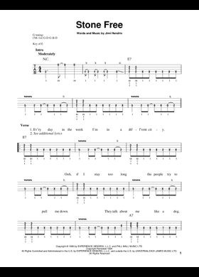 Free Stone Free by Jimi Hendrix sheet music | Download PDF or
