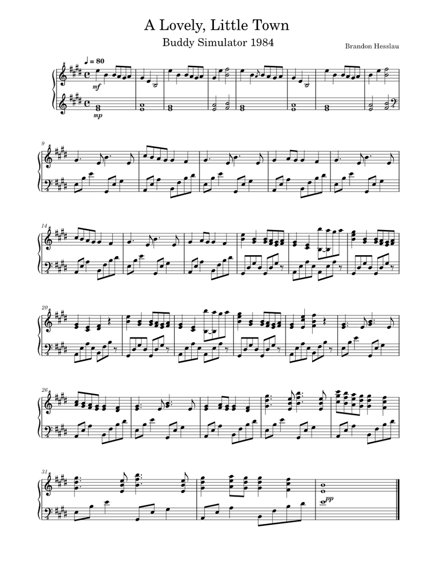 A Lovely, Little Town – Brandon Hesslau - Buddy Simulator 1984