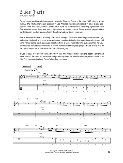 Blues (Fast) - Charlie Parker (Guitar Tab)
