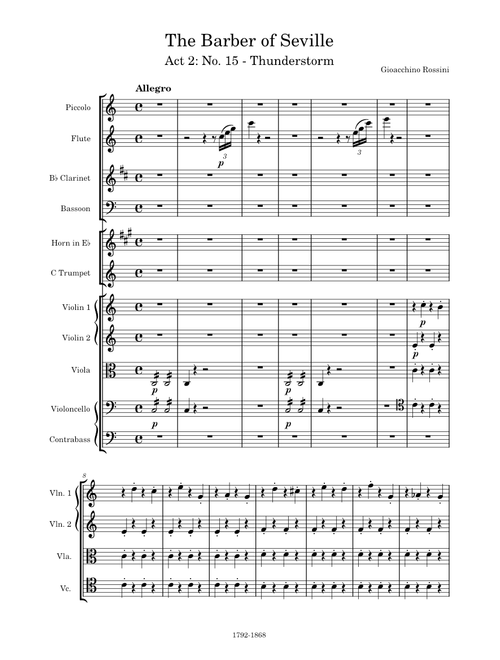 The Barber of Seville / Act 2, No. 15 - Thunderstorm – Gioacchino Rossini