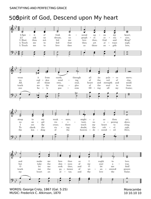 Spirit Of God, Descend Upon My Heart - George Croly