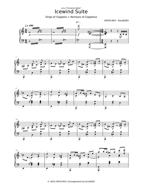 Fontaine Waltz – HOYO-MiX | Icewind Suite Piano Arrangement (Genshin Impact)
