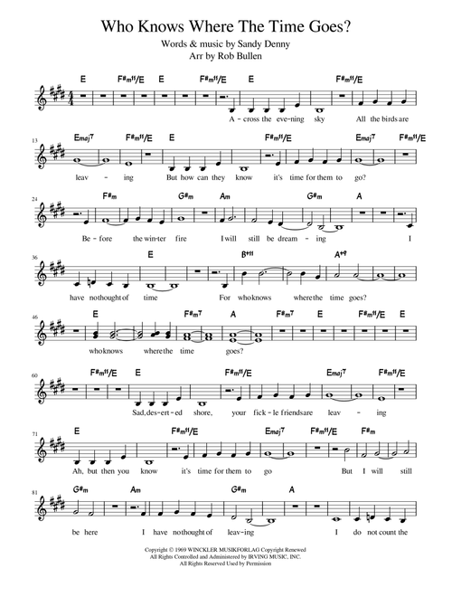 Who Knows Where The Time Goes (Arr. Rob Bullen) - Eva Cassidy (Instrumental Duet)