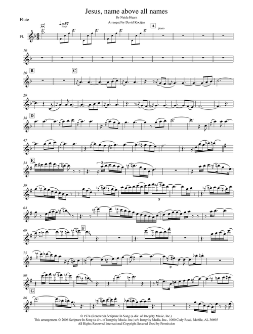 Jesus, Name Above All Names (Arr. David Kocijan) - Naida Hearn (Flute Solo)