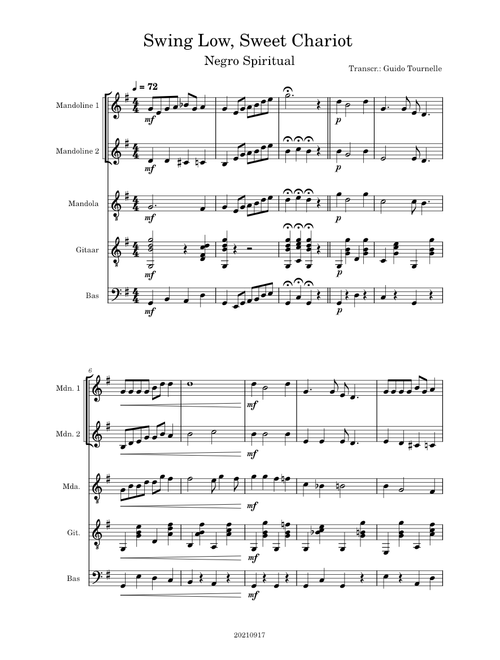 Swing Low, Sweet Chariot – Traditional Spiritual