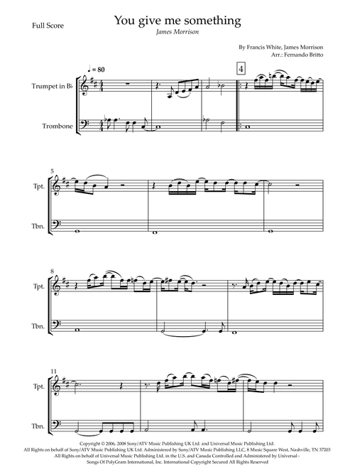 You Give Me Something (Arr. Fernando Britto) - James Morrison (Instrumental Duet)