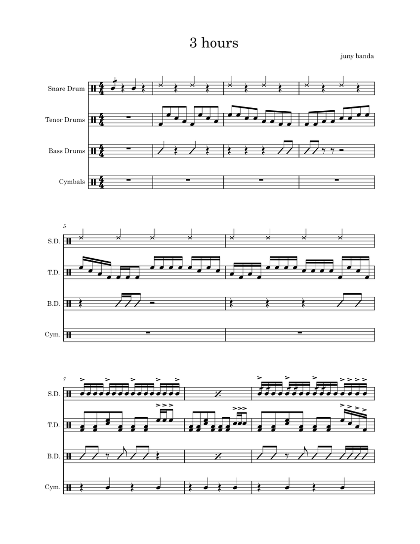 3-hours-sheet-music-for-snare-drum-crash-tenor-drum-bass-drum