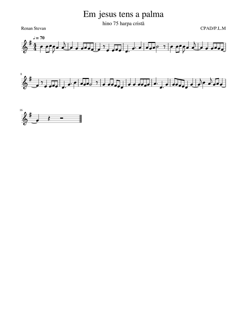 hino 75 - Em jesus tens a palma - harpa Sheet music for Violin (Solo ...