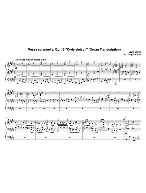  Vierne Messe solennelle, Op. 16 "Kyrie eleison" (Organ Solo)