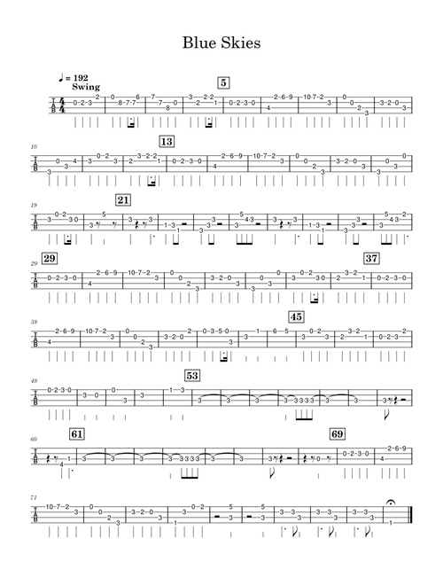 Blue Skies –  Irving Berlin Irving Berlin Blue Skies - Bass