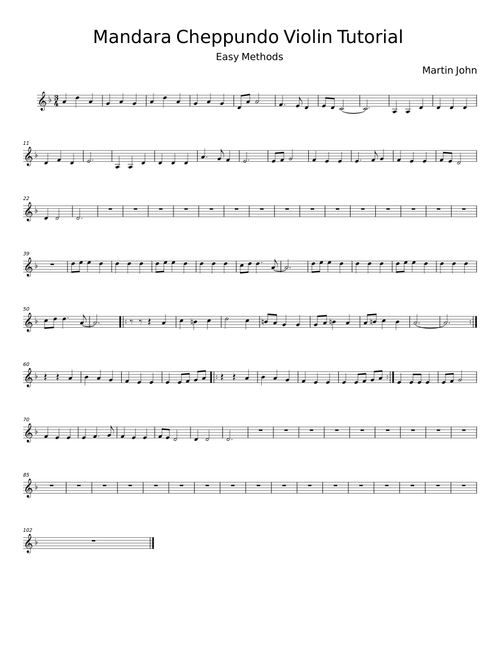 Mandara Cheppundo Violin Tutorial - Martin John