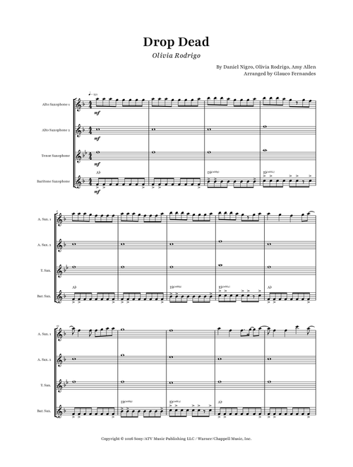 Drop Dead (Arr. Glauco Fernandes) - Olivia Rodrigo (Woodwind Ensemble)