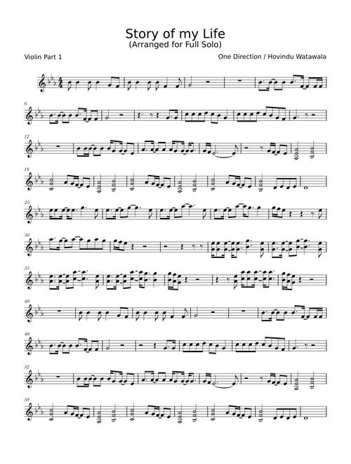 One Direction - Story of my Life (Violin)