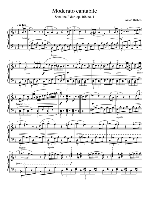Diabelli: Sonatina in F major, op. 168 no. 1 - 1st movement