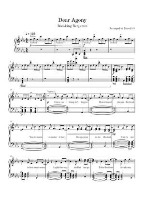 Breaking Benjamin Dear Agony 楽譜集 Dear Agony - Breaking Benjamin Sheet Music for Piano (Solo