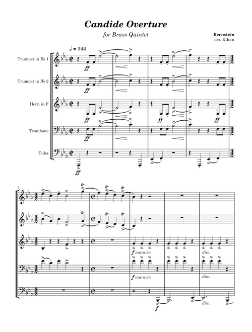 Overture to Candide – Leonard Bernstein | for Brass Quintet