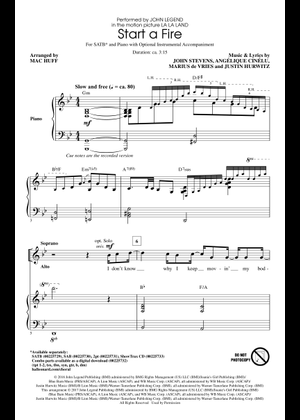 Start A Fire (Arr. Mac Huff) - John Stephens, Marius De Vries, John Stevens (Choral, SATB) Choral, SATB