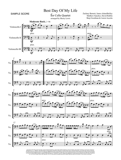Best Day Of My Life (Arr. Sherry Lewis Publishing) - American Authors (String Ensemble)