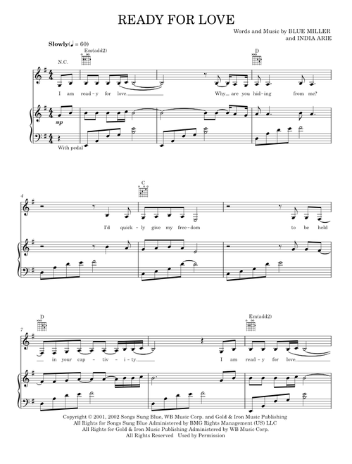 Ready For Love - India Arie (Piano-Vocal-Guitar)