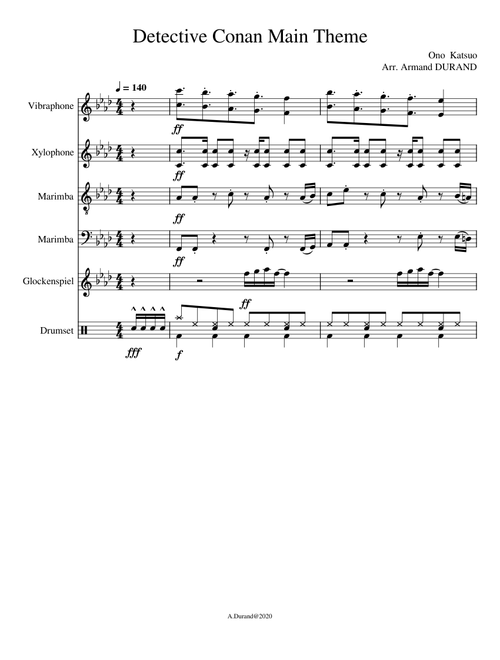"Detective Conan" Main Theme – Percussions arrangement
