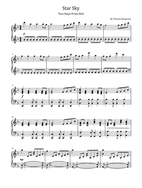 Star Sky - Trailer (Arr. poon) - Thomas Bergersen (Piano Solo)