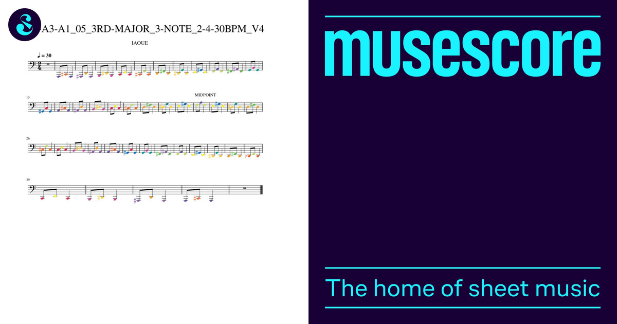 A1-A3-A1_05_3RD-MAJOR_3-NOTE_2-4-30BPM_V4_COLOR Sheet music for Piano ...