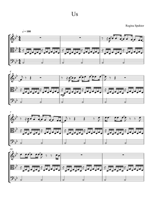 Us (Arr. mcbleke) - Regina Spektor (String Ensemble)