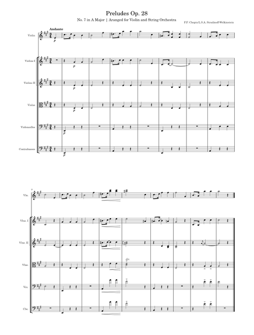 Chopin/Stradinoff-Welkinstein - Preludes Op. 28 | No. 7 in A Major
