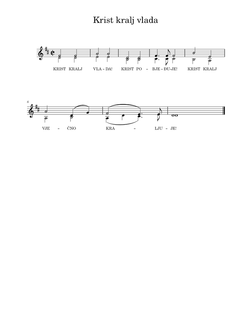 Krist kralj vlada – Jan Kunc Krist kralj vlada Sheet music for Piano ...