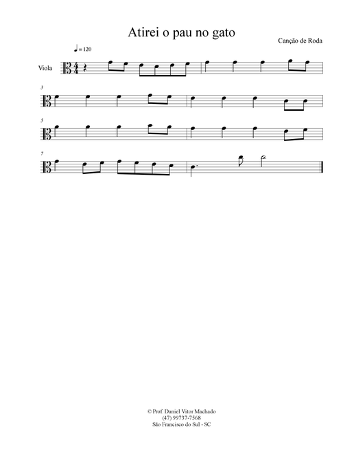 Atirei o pau no gato (Arr. Daniel Machado) - Brazilian Folk Song (Viola Solo)