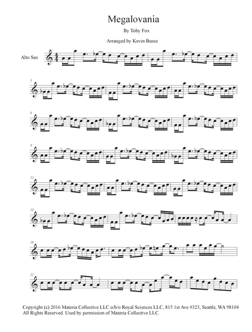 MEGALOVANIA (from Undertale) (Arr. Kevin Busse) - Toby Fox (Alto Sax Solo)
