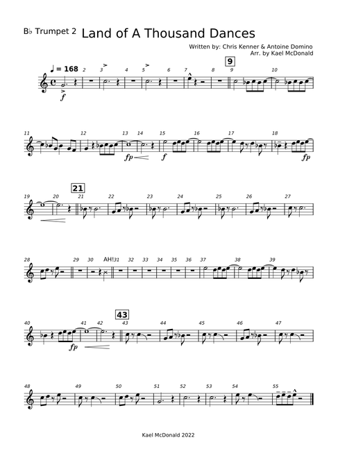 Land of A Thousand Dances Winds - Bb Trumpet 2