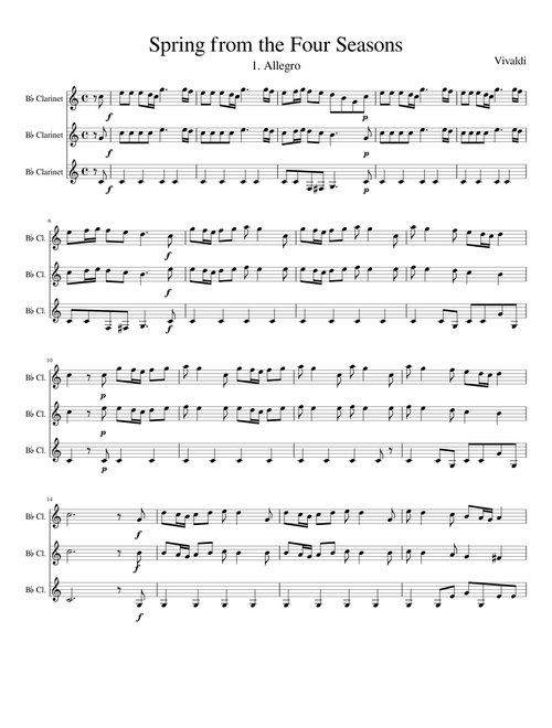 Spring from The Four Seasons Clarinet Trio