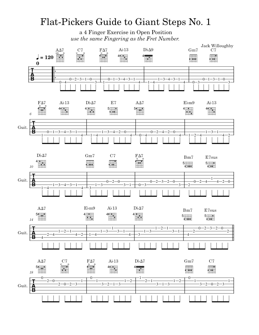 Flit Pickers Flat-Pickers_Guide_to_Giant_Steps_No._1 Sheet music for Guitar (Solo ...