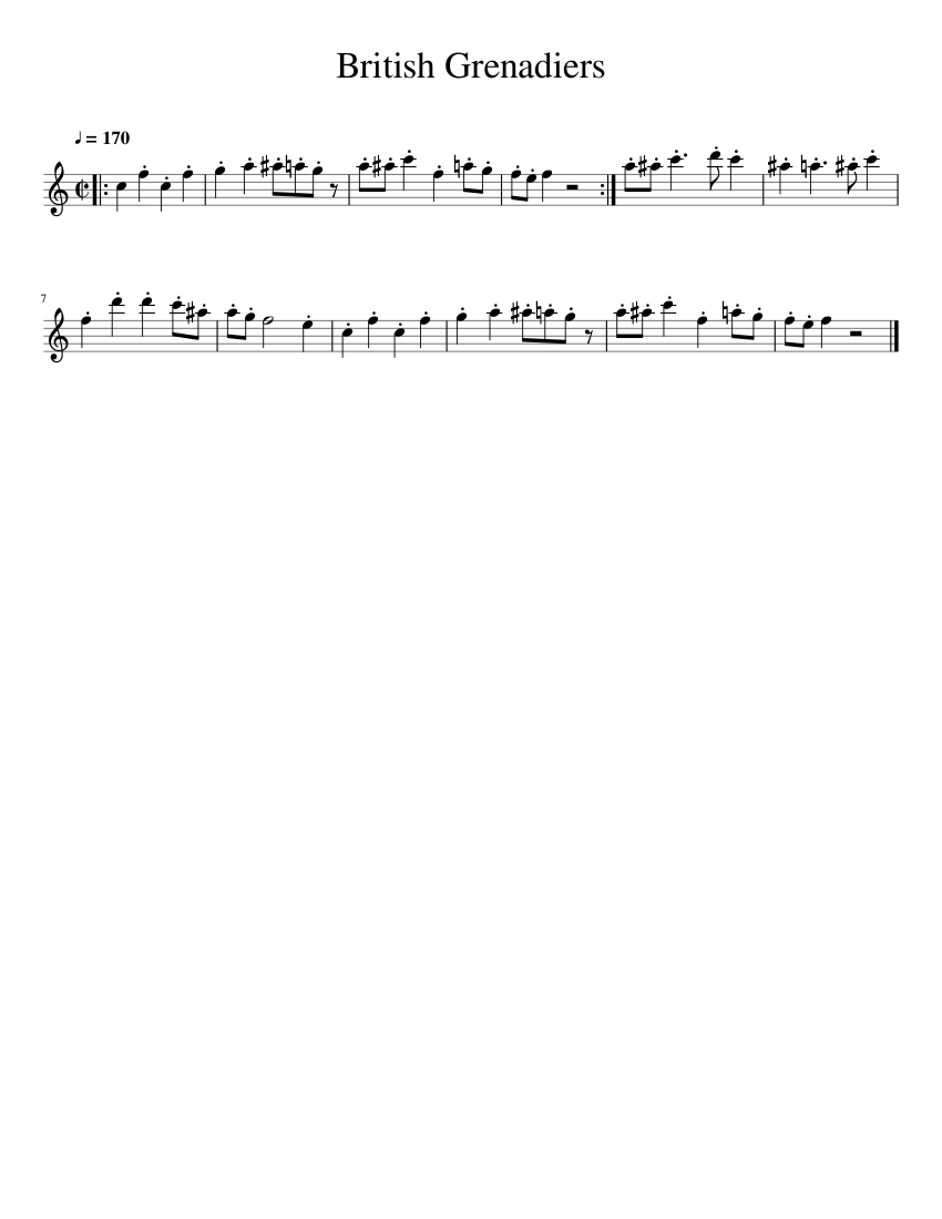 The british grenadiers flute best sale