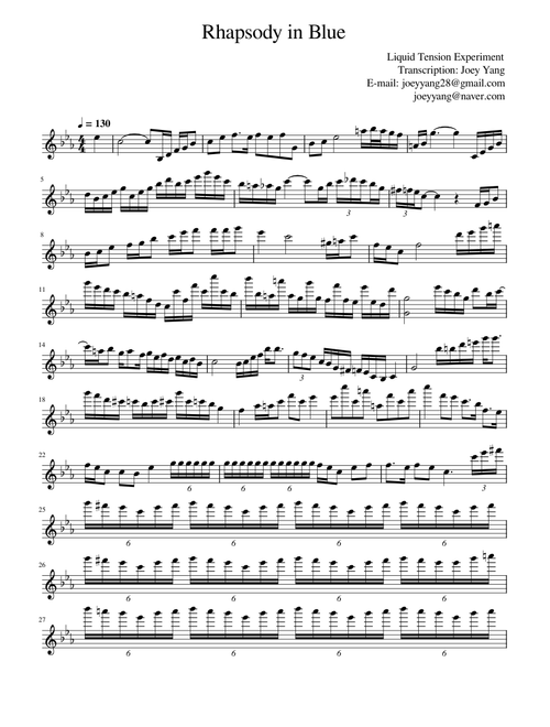 Liquid Tension Experiment - Rhapsody in Blue guitar solo part (7:33~9:02)