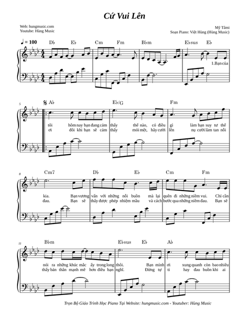 Cứ vui lên sheet piano – Hùng Music