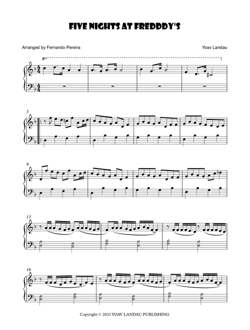 Five Nights At Freddy's (Arr. Fernando Pereira) - The Living Tombstone (Easy Piano)