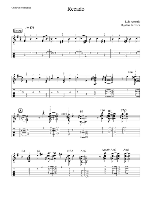 Recado (guitar chord melody)