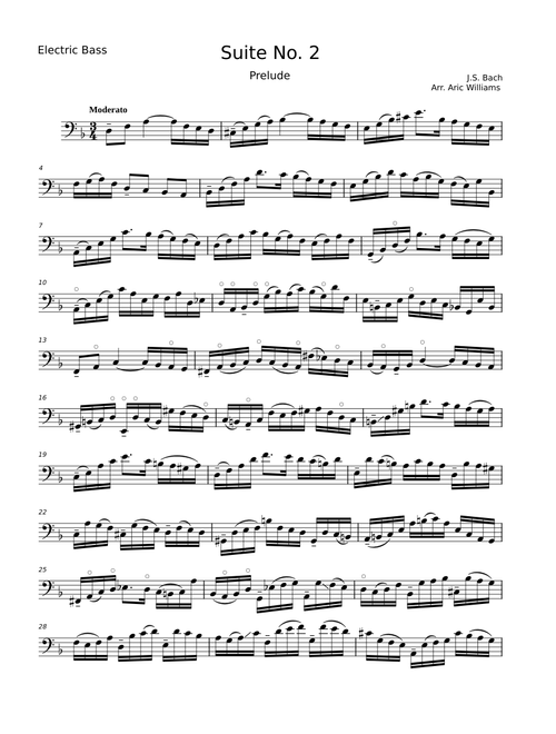 Cello Suite No.2 in D minor, BWV 1008 – Johann Sebastian Bach – Prelude for Electric Bass