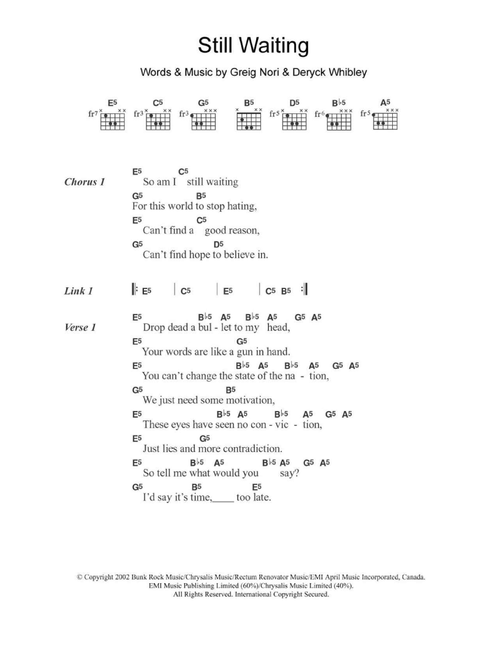Still Waiting - Sum 41 (Guitar Chords-Lyrics)