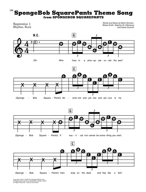 SpongeBob SquarePants Theme Song - Steve Hillenburg (E-Z Play Today)