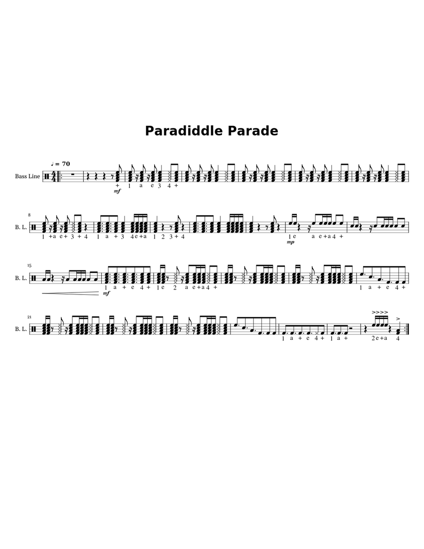 Paradiddle Parade Bass Sheet Music For Bass Drum Solo Musescore paradiddle-parade-bass-sheet-music-for-bass-drum-solo-musescore