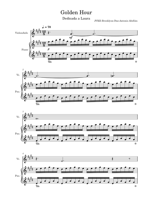 Golden Hour - Transcription for piano and cello