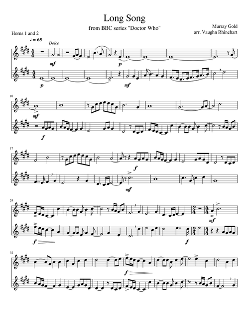 The Long Song - Doctor Who (French Horn Duet)