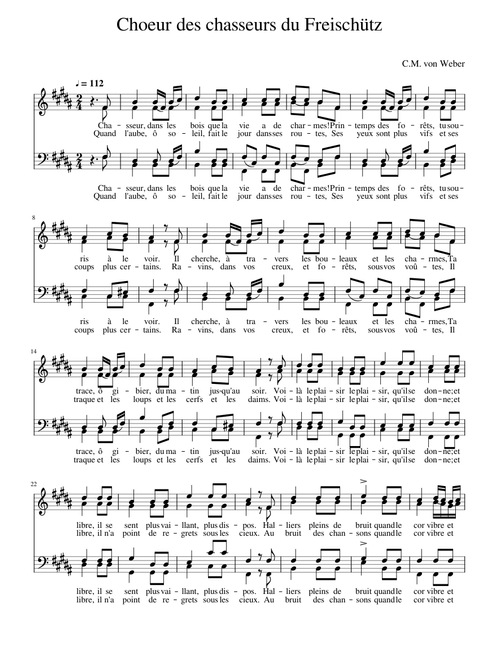 Choeur des chasseurs du Freischuetz - C.M. von Weber